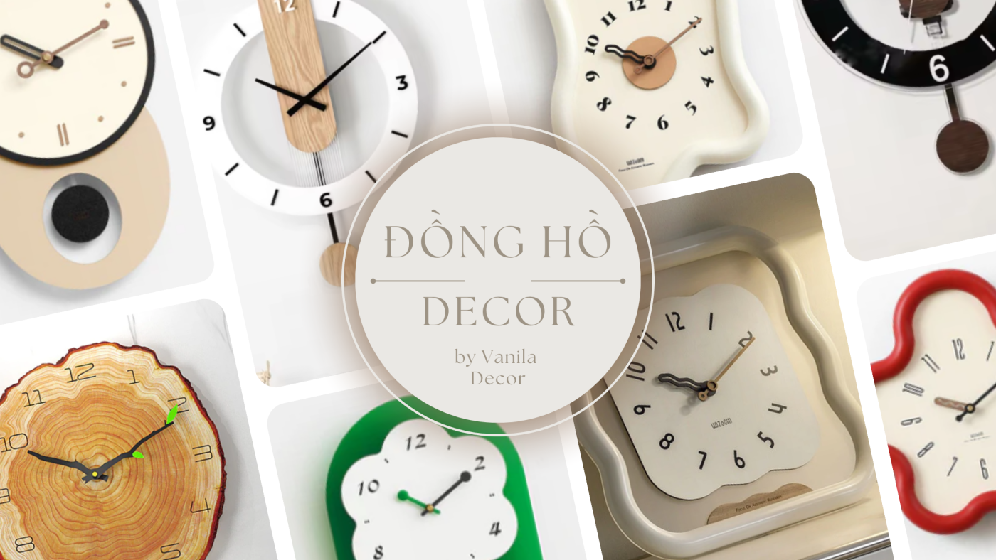 Các mẫu đồng hồ treo tường đơn giản mà đẹp nhà Vanila Decor
