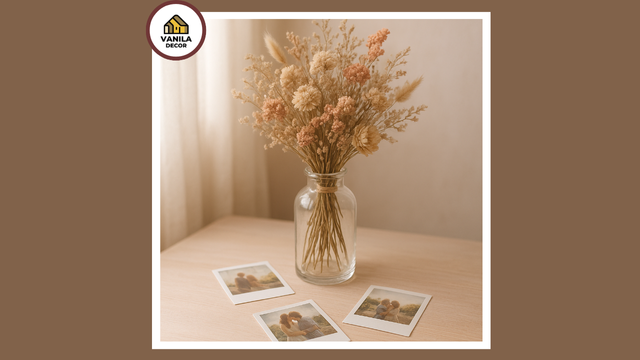 hoa khô với những bức ảnh của thương hiệu Vanila Decor