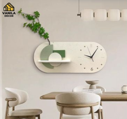 Mẫu đồng hồ treo tường trang trí phòng khách chủ đề thiên nhiên