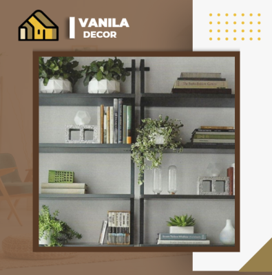 Kệ trang trí và nghệ thuật cân bằng không gian sống hiện đại